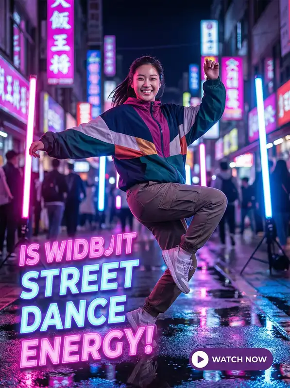 街头舞蹈达人夜间霓虹灯下热舞 - 抖阴 推荐